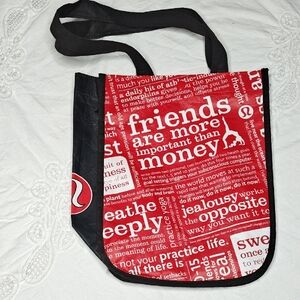 📦 lululemon athletica Red & Black Reusable Shopping Tote Bag